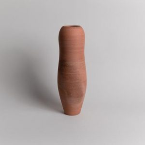 Curved Vase, Red & Salt