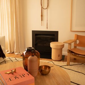 Plug, Side Table, solid timber, hand turned in Melbourne