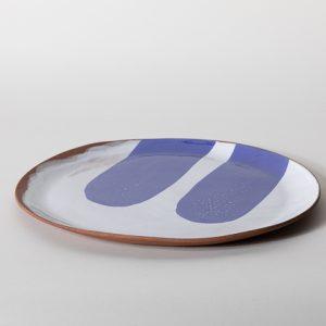 Round Serving Plate, Cobalt
