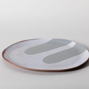 Round Serving Plate, Grey
