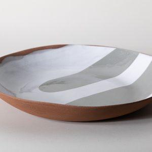 Large Round Serving Bowl, Grey