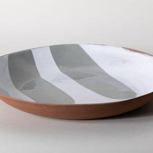 Large Round Serving Bowl, Grey